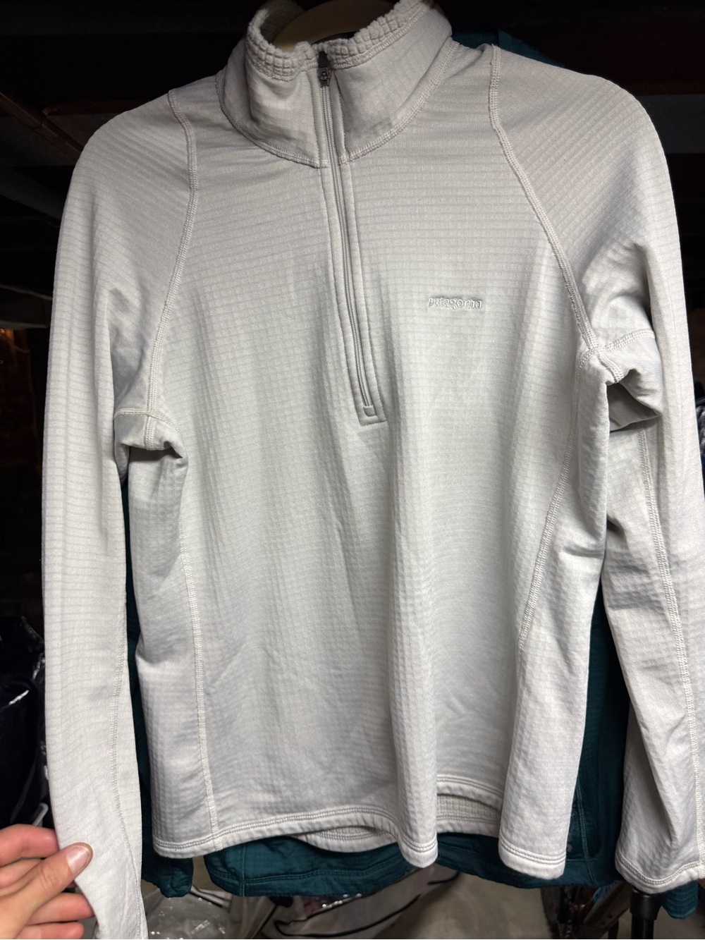 Patagonia Light Gray Men's Quarter-Zip Sweater
